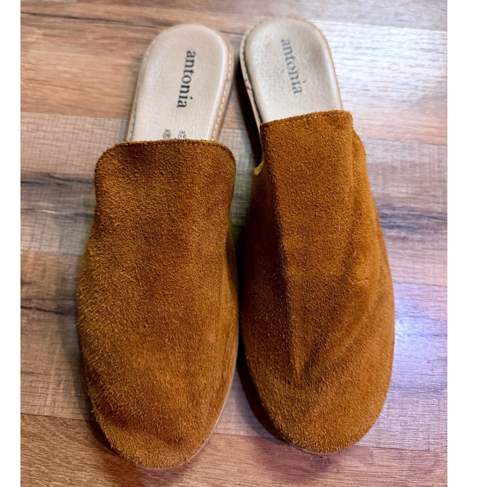 Mexican Antonia Mules Capsule Brown Suede Flat Slip On Boho Minimalist Shoes 11